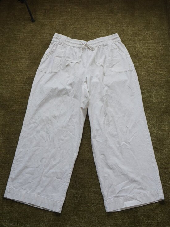 Lane Bryant Pants - Lane Bryant Linen Wide Leg White Pants